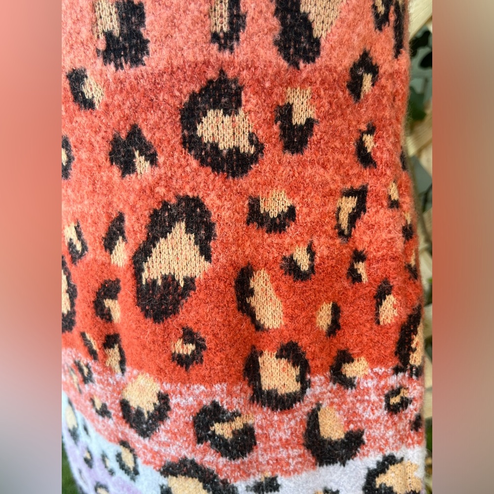 Anthropologie Maeve Leopard Knit Pencil Skirt Size Medium - Picture 10 of 15